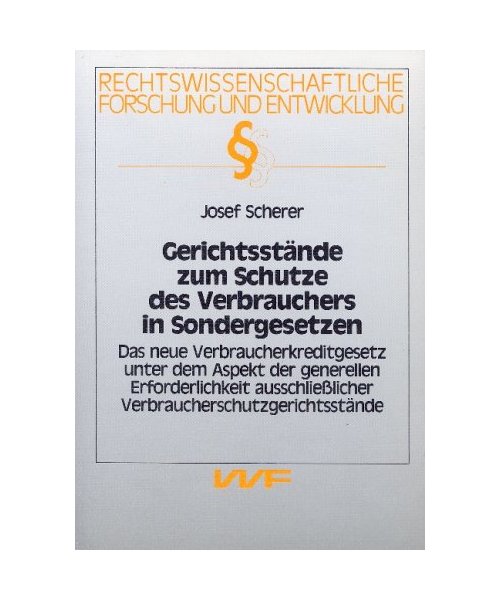 Gerichtsstände zum Schutze des Verbrauchers in Sondergesetzen