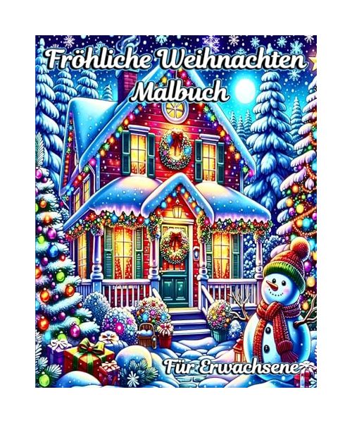 Fröhliche Weihnachten Malbuch für Erwachsene
