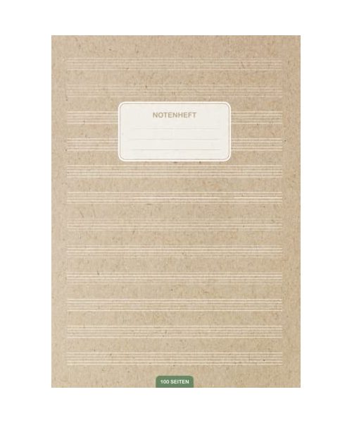 Notenheft: DIN A4 Notenlinienheft | 100 Seiten mit 12 Notenzeilen / Systeme pro Blatt | Papier 90g/m² | Musikheft mit Notenlinien