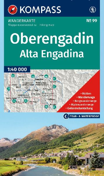 KOMPASS Wanderkarte 99 Oberengadin / Alta Engadina 1:40.000