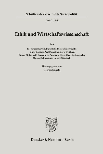 Ethik und Wirtschaftswissenschaft.