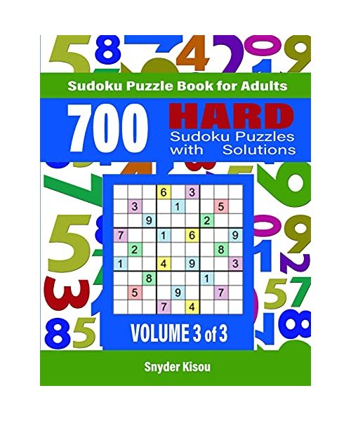 700 Hard Sudoku Puzzles Volume 3 di 3: Sudoku Puzzle Book for Adults