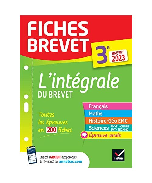 Fiches brevet L'intégrale du Brevet 2023 3e (tout-en-un): fiches de révision dans toutes les matières