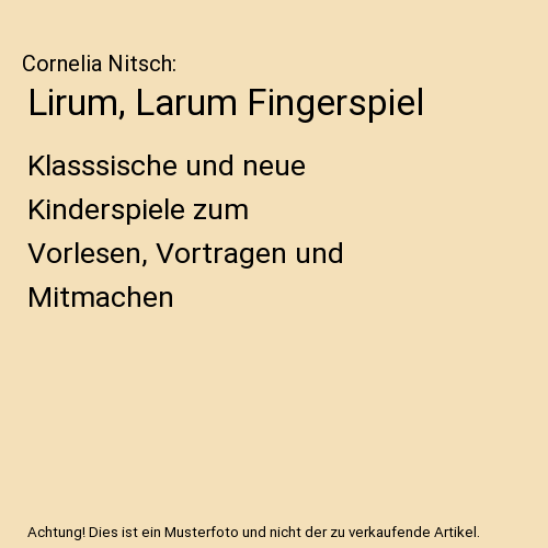 Lirum, Larum Fingerspiel