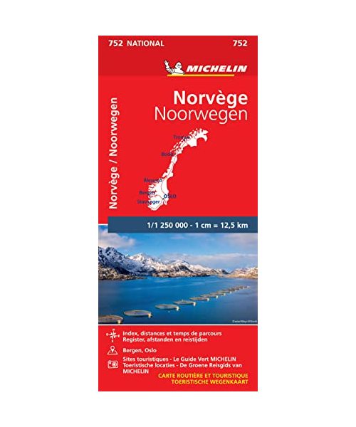 NORVEGE 11752 CARTE NATIONAL MICHELIN KAART (Nationale kaarten Michelin)
