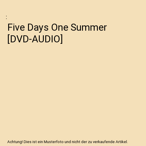 Five Days One Summer [DVD-AUDIO]