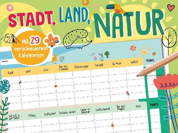 Stadt, Land, Natur - Spieleblock