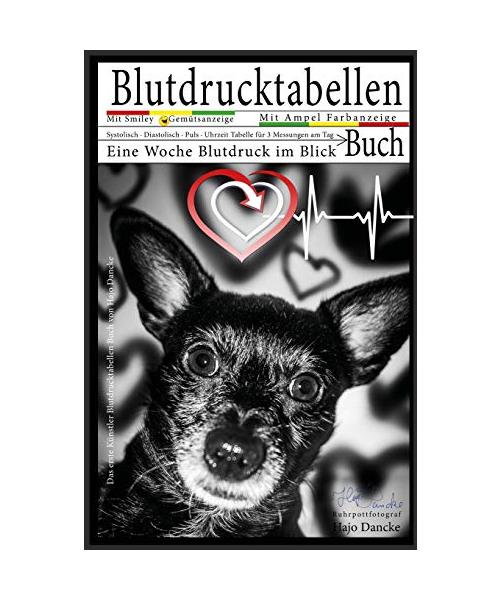 Blutdrucktabellen Buch - Mit Smiley und Ampelfarbanzeige