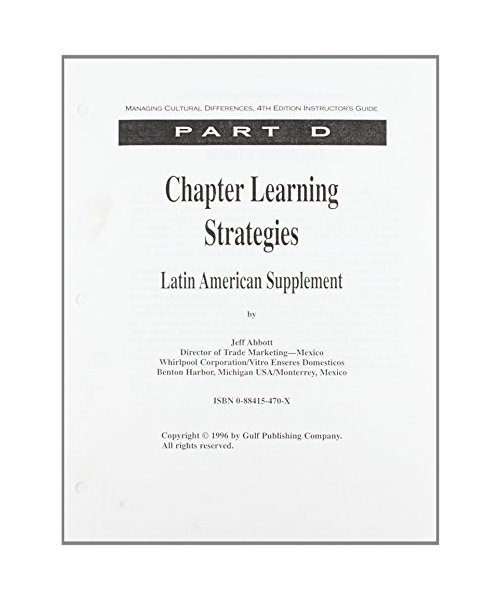 Managing Cultural Difference Instructor's Manual: Latin American Supplement