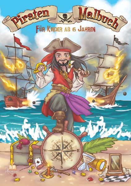 Piraten Malbuch für Kinder ab 6 Jahren