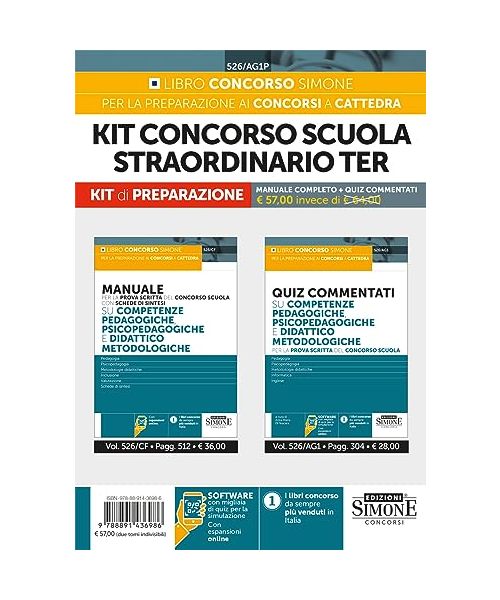 Kit concorso scuola straordinario Ter. Manuale completo+Quiz commentati. Con espansione online. Con software di simulazione (Concorsi nella scuola)
