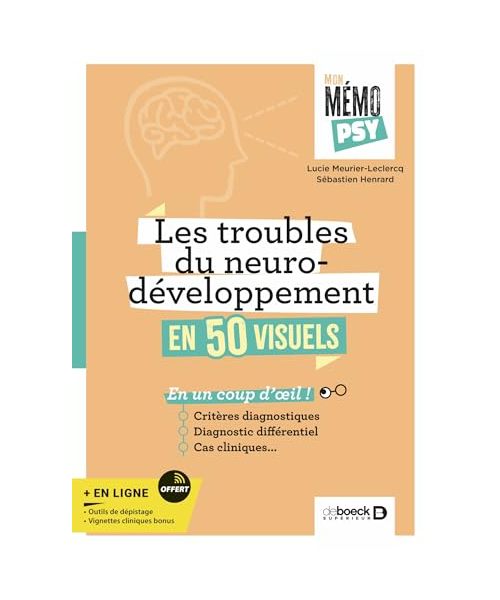 Mon mémo-psy - Les troubles du neurodéveloppement en 50 visuels: Critères diagnostiques, diagnostic différentiel et cas cliniques en un coup d'œil !