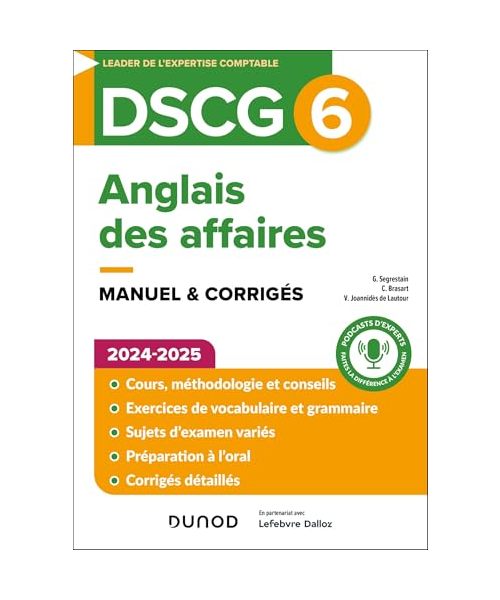 DSCG 6 - Anglais des affaires - Manuel - 2024-2025