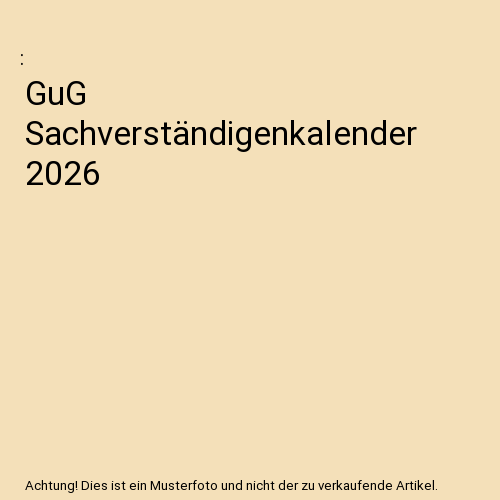 GuG Sachverständigenkalender 2026