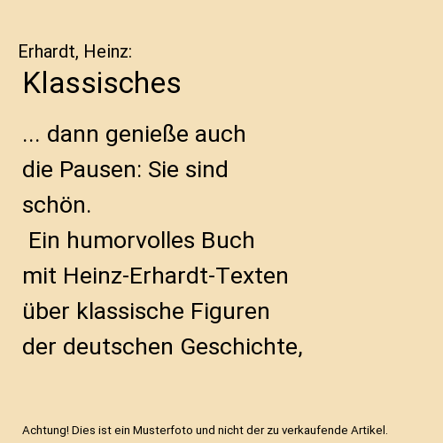 Heinz Erhardt: Klassisches