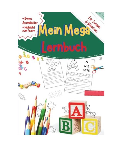 Der Schreibpilot für Vorschulkinder - Zahlen & Buchstaben lernen mit Spaß: Kindergarten Lernbuch schnelles Zahlen und Buchstaben lernen mit ... ab 4 Jahre für Jungen und Mädchen