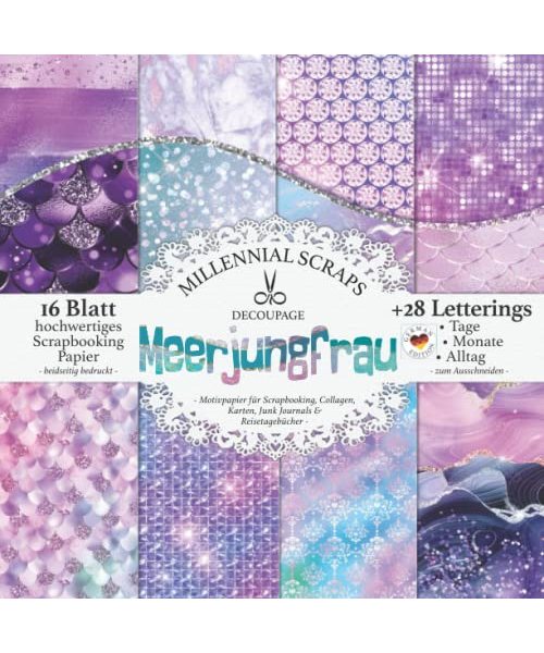 DECOUPAGE Meerjungfrau – Motivpapier für Scrapbooking, Collagen, Karten, Junk Journals & Reisetagebücher –: DIY Papier & Zubehör zum Ausschneiden I ... I Kalender Basteln, Tagebuch Deko & Inspo