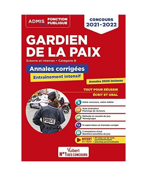 Concours Gardien de la paix - catégorie B - Entraînement intensif: Premier, second et troisième concours - 2021-2022