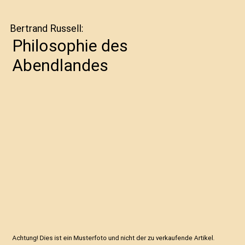 Philosophie des Abendlandes
