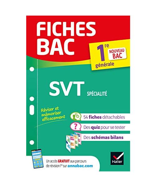 Fiches bac SVT 1re générale (spécialité): nouveau programme de Première