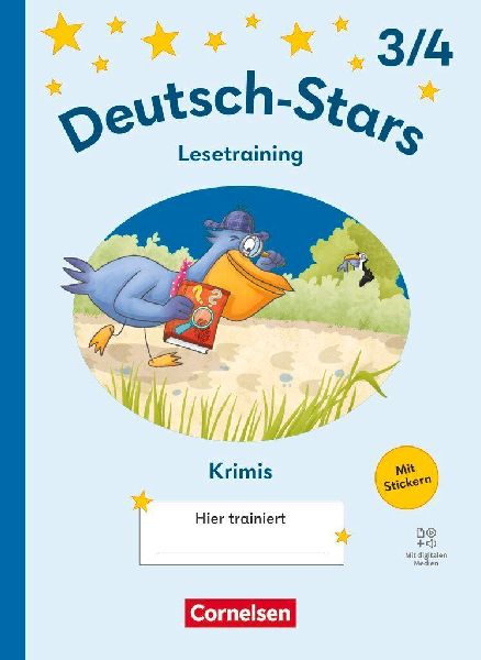Deutsch-Stars 3./4. Schuljahr - Ausgabe 2025 - Lesetraining für Krimifans - Übungsheft