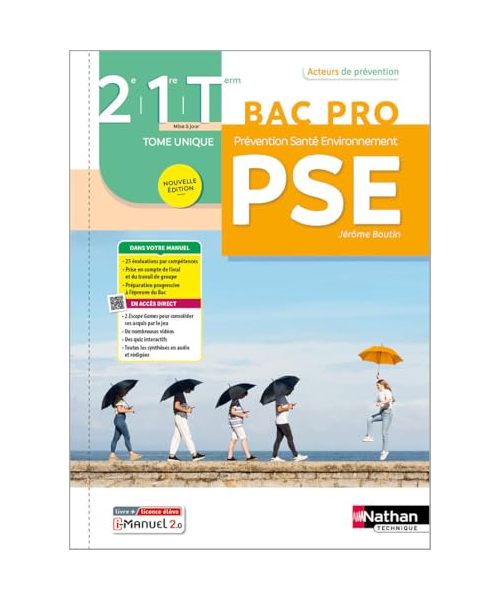Prévention santé environnement - Tome unique - 2de/1re/Term Bac Pro - Coll. Acteurs de prévention - Éd. 2025 - Livre + licence