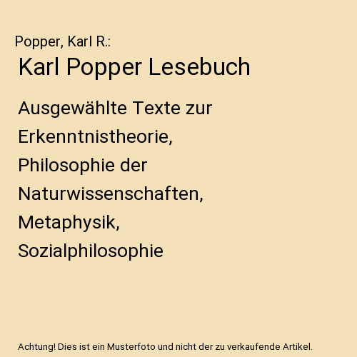 Karl Popper Lesebuch