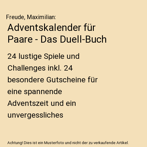 Adventskalender für Paare - Das Duell-Buch