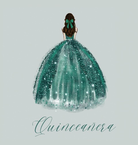 Quinceanera Guest Book with green dress (hardback)