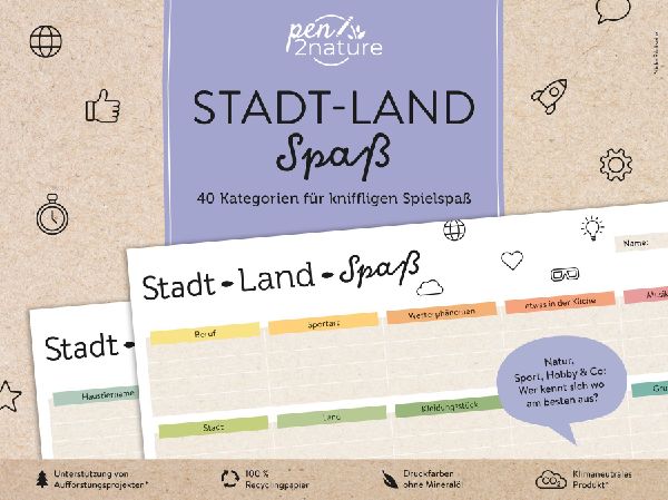 Stadt-Land-Spaß . 40 Kategorien für kniffligen Spielspaß
