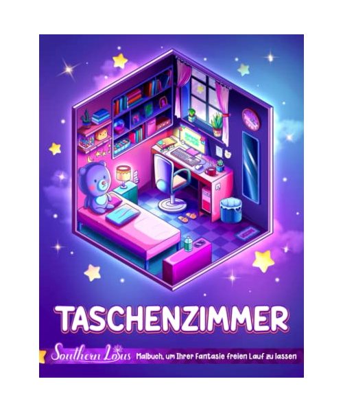 Taschenzimmer Ausmalbuch: Winzige Illustrationen von Miniatur- und gemütlichen Zimmern, Kunstliebhaber-Geschenke für Erwachsene, Teenager, Mädchen, ... die Entspannung und Kreativität bieten