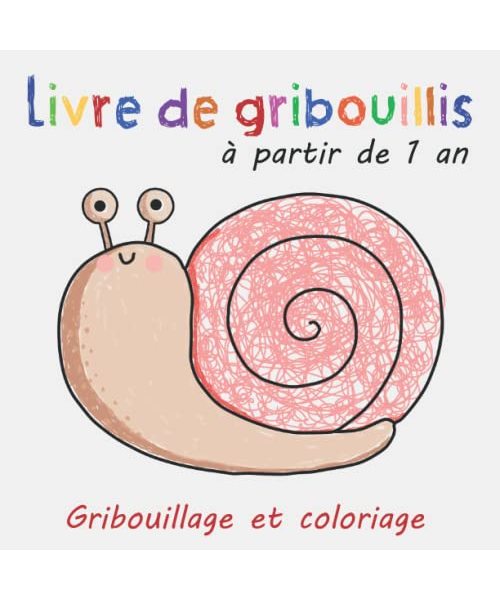 Livre à gribouiller dès 1 an: Premier livre de coloriage avec 50 motifs simples à gribouiller, à colorier, à apprendre et à reconnaître des objets et des animaux
