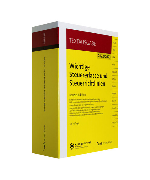 Wichtige Steuererlasse und Steuerrichtlinien