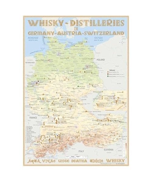 Whisky Distilleries D/A/CH - Tasting Map 24x34cm