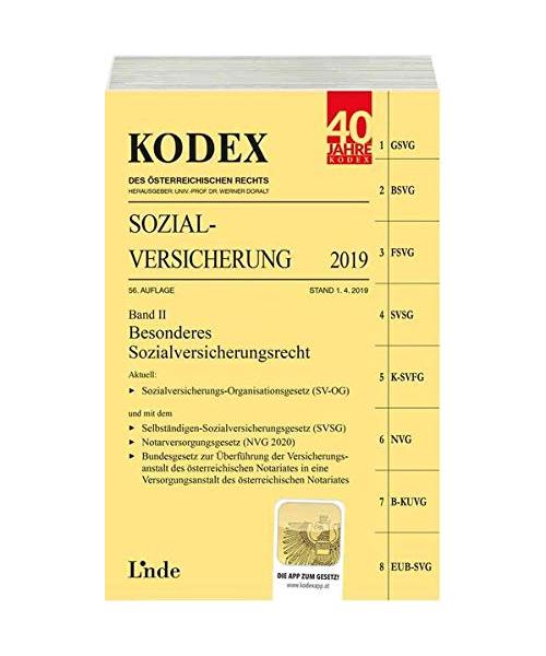 KODEX Sozialversicherung 2019, Band II (Kodex des Österreichischen Rechts)