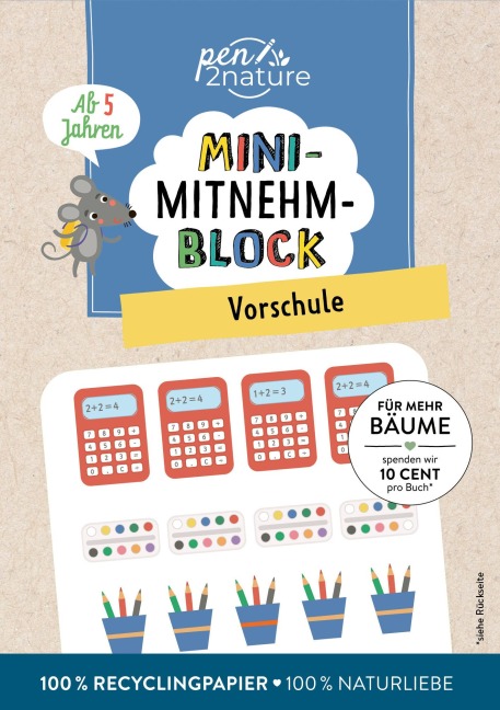 Mini-Mitnehm-Block Vorschule: Handlicher Block mit Vorschulübungen ab 5 Jahren – Erste Buchstaben, Zahlen und Rätsel – ideal zum Mitnehmen. Perfekte Vorbereitung a