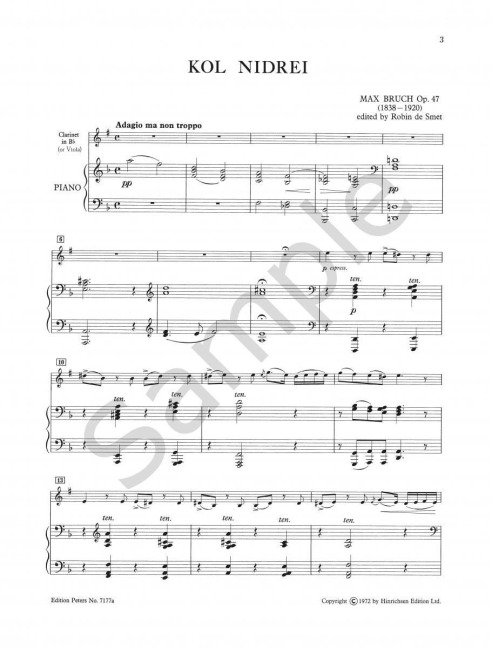 Kol Nidrei Op. 47 (Arranged for Viola and Piano)