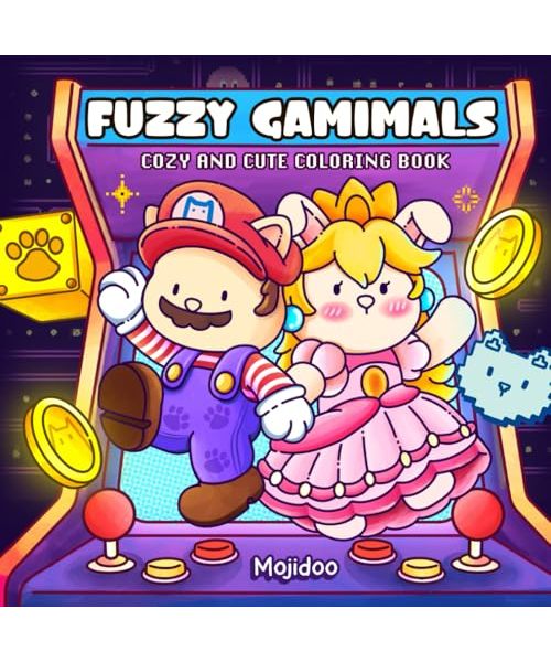 Fuzzy Gamimals: Cozy and Cute Coloring Book for Adults Teens & Kids Featuring Comfy Animals Friends in Game-Inspired Scenes