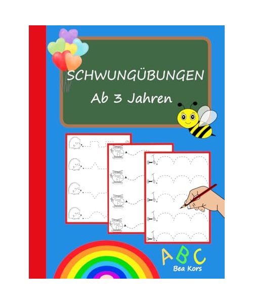 Schwungübungen Ab 3 Jahre: Übungsheft zur Förderung der Hand-Augen-Koordination, Feinmotorik und Konzentration