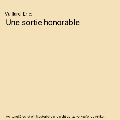 Une sortie honorable