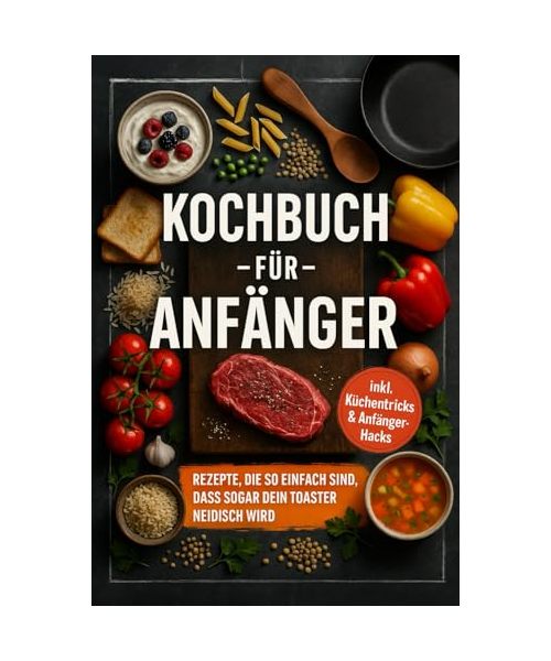Kochbuch für Anfänger: Rezepte, die so einfach sind, dass sogar dein Toaster neidisch wird - inkl. Küchentricks & Anfänger-Hacks