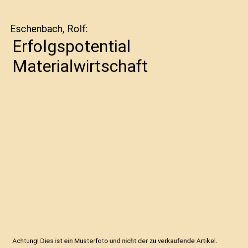 Erfolgspotential Materialwirtschaft