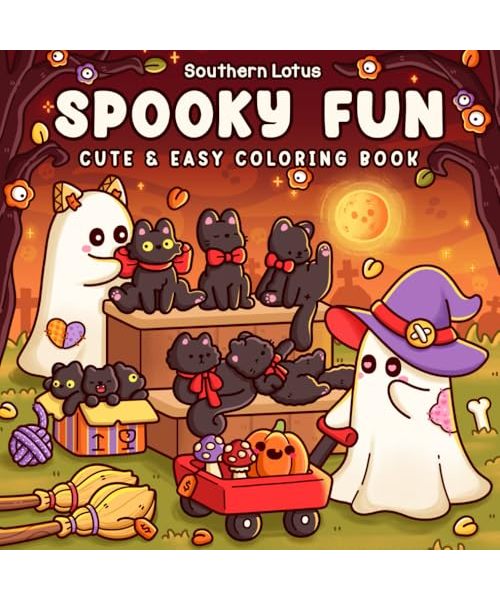 Spooky Fun: Coloring Book for Adults and Teens Featuring Cute Creepy Characters in Fun and Cozy Moments for Relaxation and Stress Relief (Spooky - Cute - Easy Coloring)
