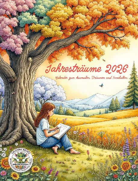 Jahresträume 2026 - Kalender zum Ausmalen, Träumen und Innehalten