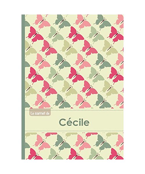 Le carnet de Cécile - Lignes, 96p, A5 - Papillons Vintage