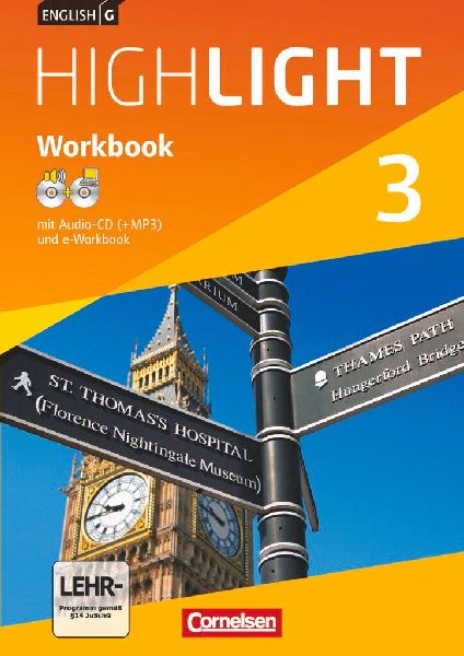 English G Highlight 03: 7. Schuljahr Hauptschule. Workbook mit CD-ROM (e-Workbook) und Audios online