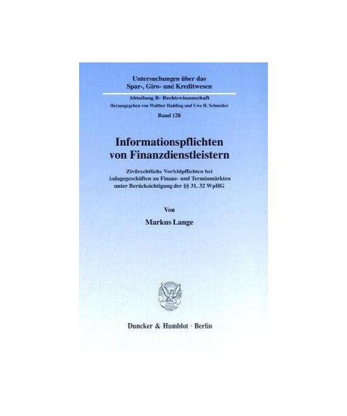 Informationspflichten von Finanzdienstleistern.