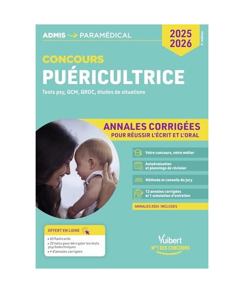 Concours Puéricultrice - Annales corrigées - Sujets 2024: Entraînement intensif - IFPDE - 2025-2026