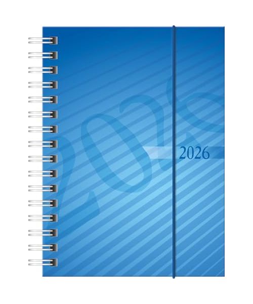 rido/idé 7013102306 | Taschenkalender Mod. perfect/Technik I 2026 | A6, Kunststoff, blau
