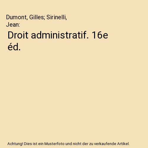 Droit administratif. 16e éd.
